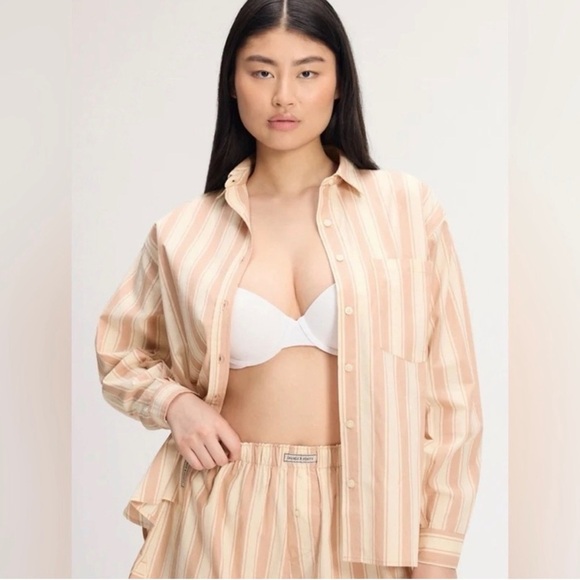 Savage X Fenty Striped Button-Up Shirt and Pant Set